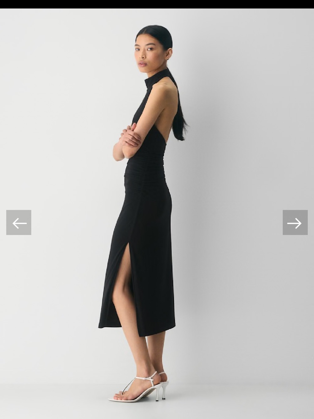 WILFRED Black Halter Midi Dress - Picture 3 of 8